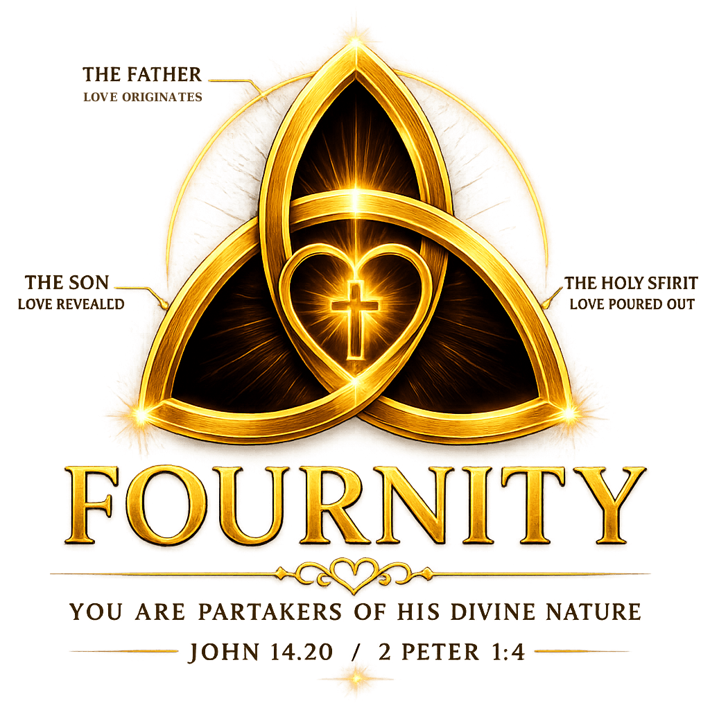 FOURNITY Triquetra — The Father: Love Originates, The Son: Love Revealed, The Holy Spirit: Love Poured Out